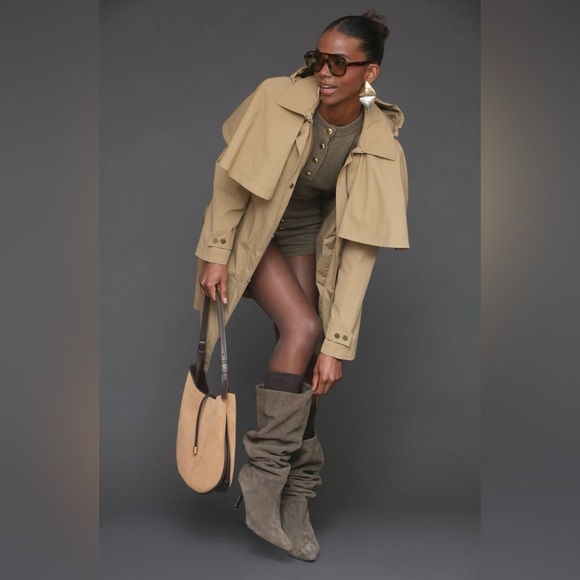 Avec Les Filles Hooded Cape Raincoat - Picture 13 of 16